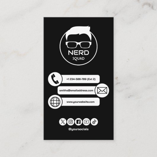 Computer Tech Guy Nerdy Visitekaartje (Voorkant)