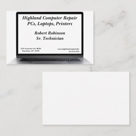 Computer Tech Reparatie Programmering Sales Visitekaartje (Voorkant / Achterkant)