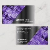 Computer Tech Visitekaartje Black & Paarse nummers (Voorkant / Achterkant)
