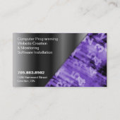 Computer Tech Visitekaartje Black & Paarse nummers (Achterkant)