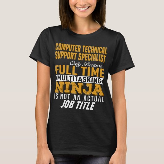 Computer Technical Support Specialist T-shirt (Voorkant)