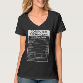 Computer Technician Nutrition Facts Sarcastic T-shirt (Voorkant)