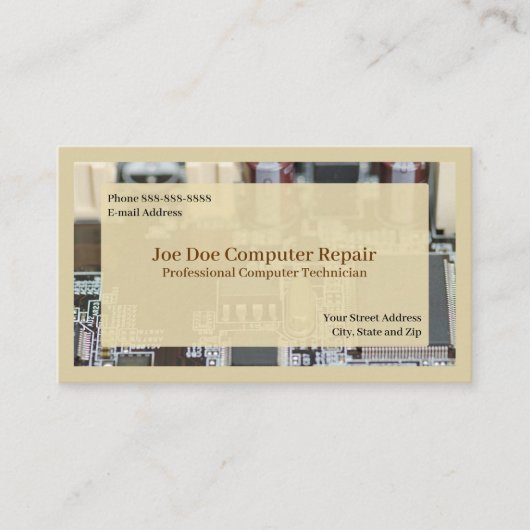 Computer Technician Programmer Visitekaartje (Voorkant)