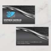 Computer Technologie | Metaal  Visitekaartje (Voorkant / Achterkant)