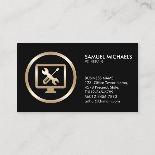 Computer Tools Icon PC Repair Business Card Visitekaartje (Voorkant)