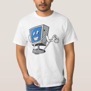 Computer TV Monitor met Doctor Stethoscoop T-shirt