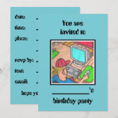 #computer verjaardagsfeest invite door dalDesignNZ Kaart (Voorkant / Achterkant)