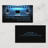 Computer Verkoop Reparatie Tech Laptop Visitekaart Visitekaartje (Voorkant / Achterkant)