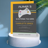 Computer Video Game Player heeft Baby shower ingev Kaart