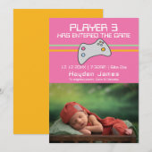 Computer Video Game Player heeft nieuwe baby ingev Kaart (Voorkant / Achterkant)