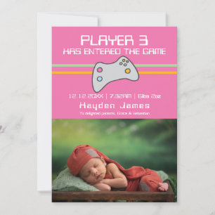 Computer Video Game Player heeft nieuwe baby ingev Kaart