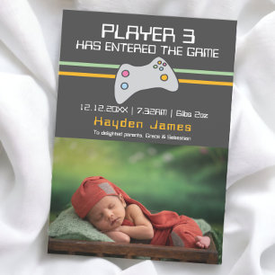 Computer Video Game Player heeft nieuwe baby ingev Kaart