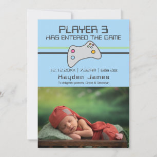 Computer Video Game Player heeft nieuwe baby ingev Kaart