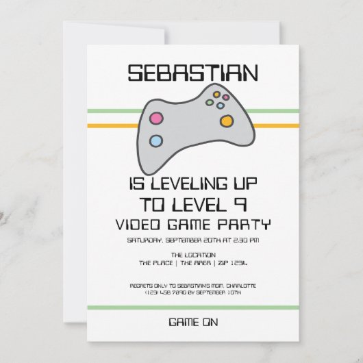 Computer Video Game Player Levensdag omhoog Kaart (Voorkant)