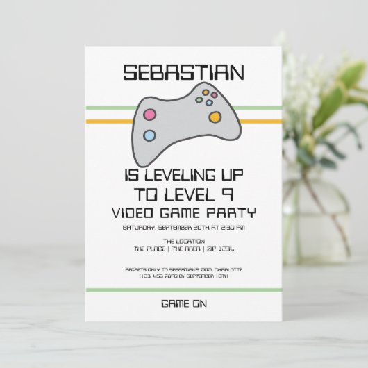 Computer Video Game Player Levensdag omhoog Kaart (Staand voorkant)