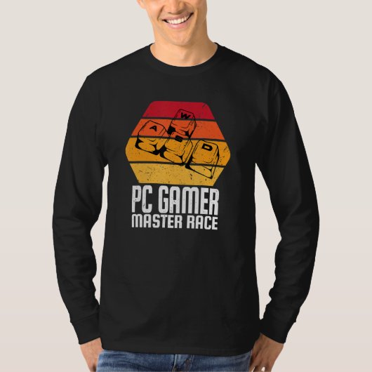 Computer Video Games Wasd PC Gamer Funny Master Ra T-shirt (Voorkant)