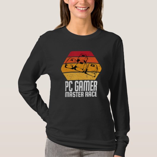 Computer Video Games Wasd PC Gamer Funny Master Ra T-shirt (Voorkant)
