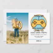 Computer Videospel Speler Level Omhoog Verjaardag Kaart (Voorkant)