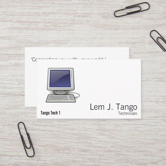 Computer Visitekaartje (Voorkant / Achterkant in situ)