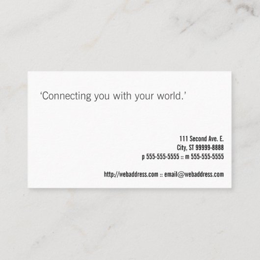 Computer Visitekaartje (Achterkant)