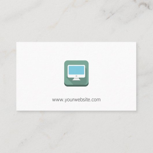 Computer voor klantenondersteuning Logo Visitekaartje (Achterkant)