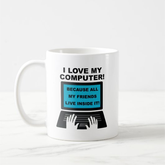 Computer Vrienden Grappige Mok (Links)
