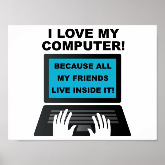 Computer Vrienden Grappige Poster (Voorkant)