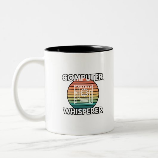 Computer Whisperer Codering IT-Humor Tweekleurige Koffiemok (Links)