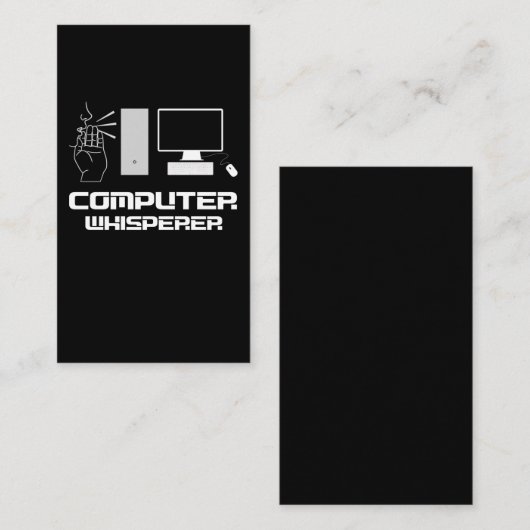 Computer Whisperer Funny Gamer IT Admin Programmer Visitekaartje (Voorkant / Achterkant)