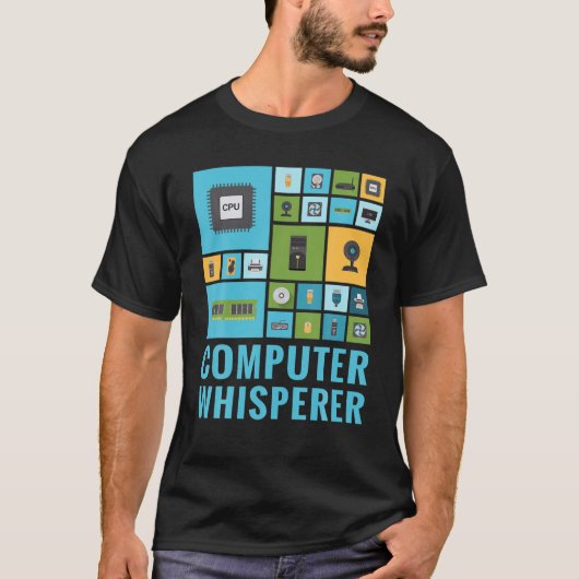 Computer Whisperer Funny IT-helpdesk voor technisc T-shirt (Voorkant)