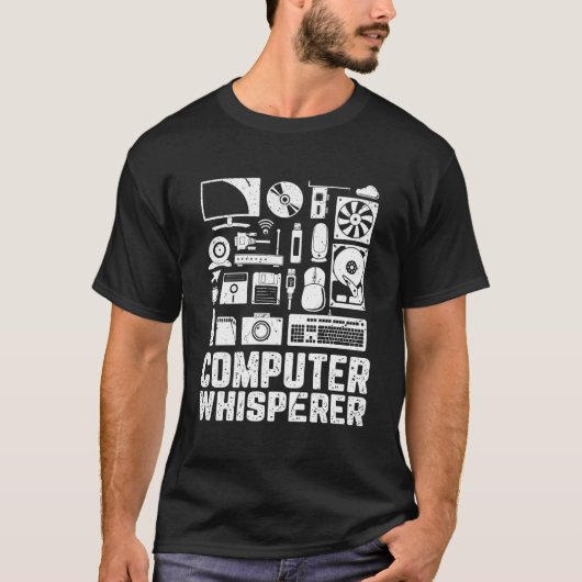 Computer Whisperer Funny Tech ondersteunt Nerds Ge T-shirt (Voorkant)