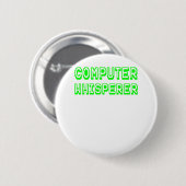 Computer Whisperer Green Text Support Geek.pn Ronde Button 5,7 Cm (Voorkant /achterkant)