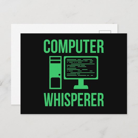 Computer Whisperer IT Tech Software Programmer Aankondigingskaart (Voorkant / Achterkant)