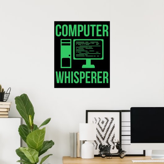 Computer Whisperer IT Tech Software Programmer Poster (Thuiskantoor)