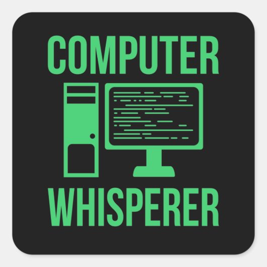 Computer Whisperer IT Tech Software Programmer Vierkante Sticker (Voorkant)