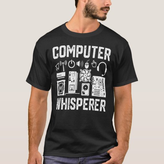 Computer Whisperer IT-technicus Nerd Geek Geeky T-shirt (Voorkant)