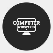 Computer Whisperer Tech Suprt Nerds Geek Funny N Ronde Sticker (Voorkant)