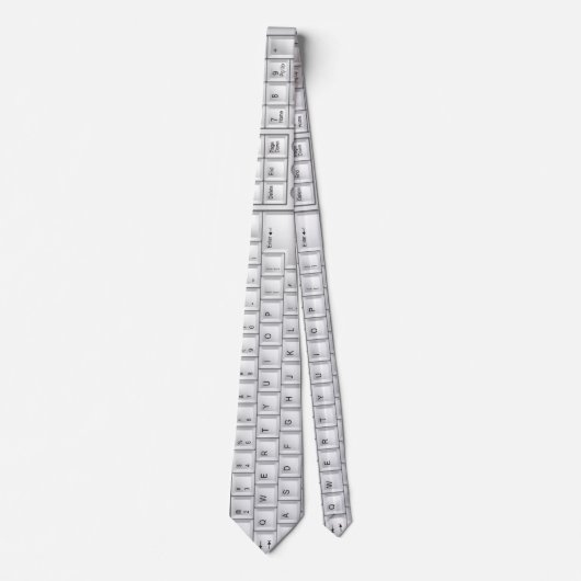Computer White Keyboard Geek Stropdas (Voorkant)