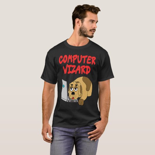 computer wizard programmeur nerd nieuwe computer t-shirt (Voorkant volledig)