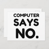 COMPUTER ZEGT NEEN BRIEFKAART (Voorkant / Achterkant)