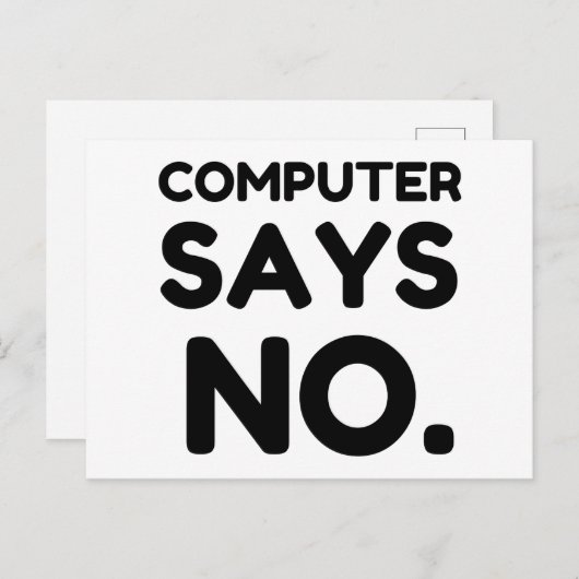 COMPUTER ZEGT NEEN BRIEFKAART (Voorkant / Achterkant)