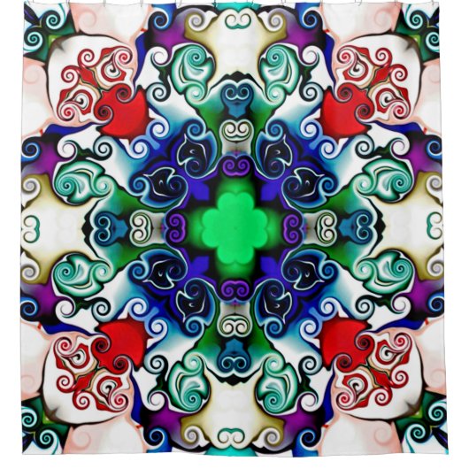 Computerafbeeldingen. Illustratie van een abstract Douchegordijn (Voorkant)