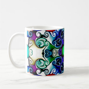 Computerafbeeldingen. Illustratie van een abstract Koffiemok