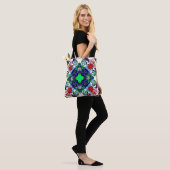 Computerafbeeldingen. Illustratie van een abstract Tote Bag (Op model)