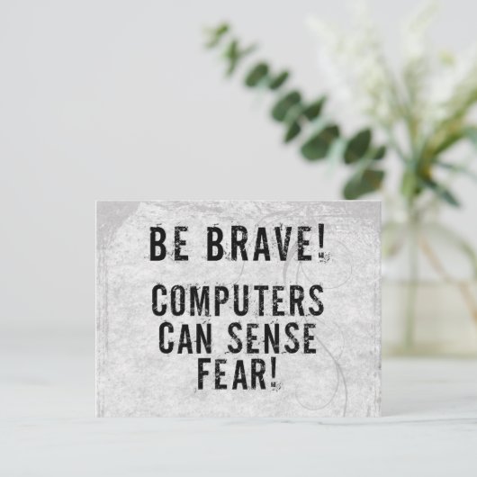 Computerangst Briefkaart (Staand voorkant)