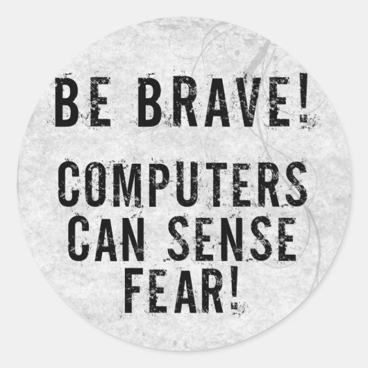 Computerangst Ronde Sticker (Voorkant)