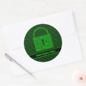 Computerbeveiliging - Cyber Hangslot op Machinecod Ronde Sticker (Envelop)