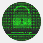 Computerbeveiliging - Cyberpadlock op machinecode Ronde Sticker (Voorkant)