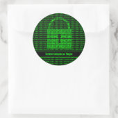 Computerbeveiliging - Cyberpadlock op machinecode Ronde Sticker (Tas)