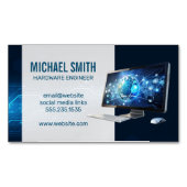 Computerbureaublad | Moderne digitale technologie Magnetisch Visitekaartje (Voorkant)